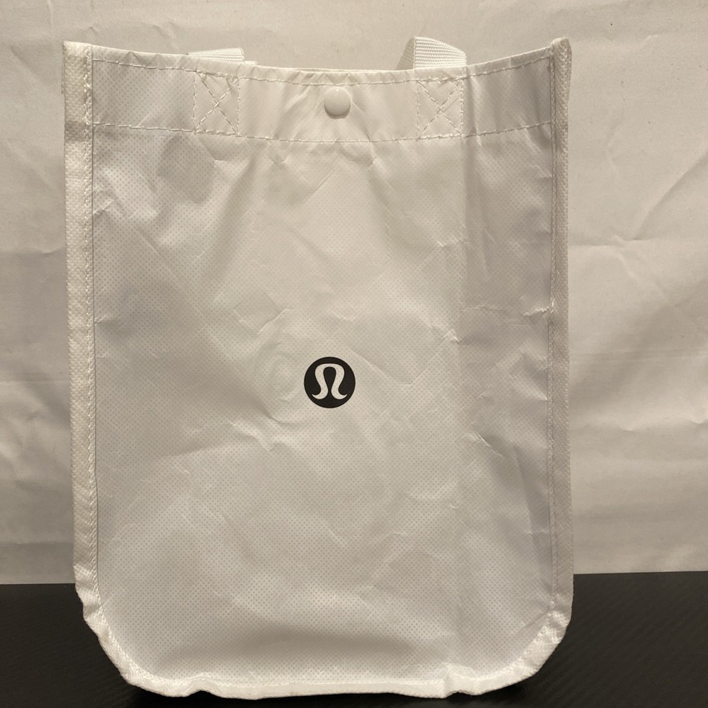 Lululemon‎ White and Black Tote Bag with Logo 11x9